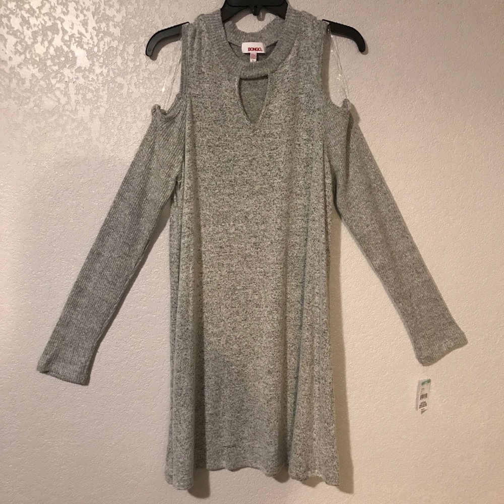 NWT Cold Shoulder Heather Grey Sweater Dress